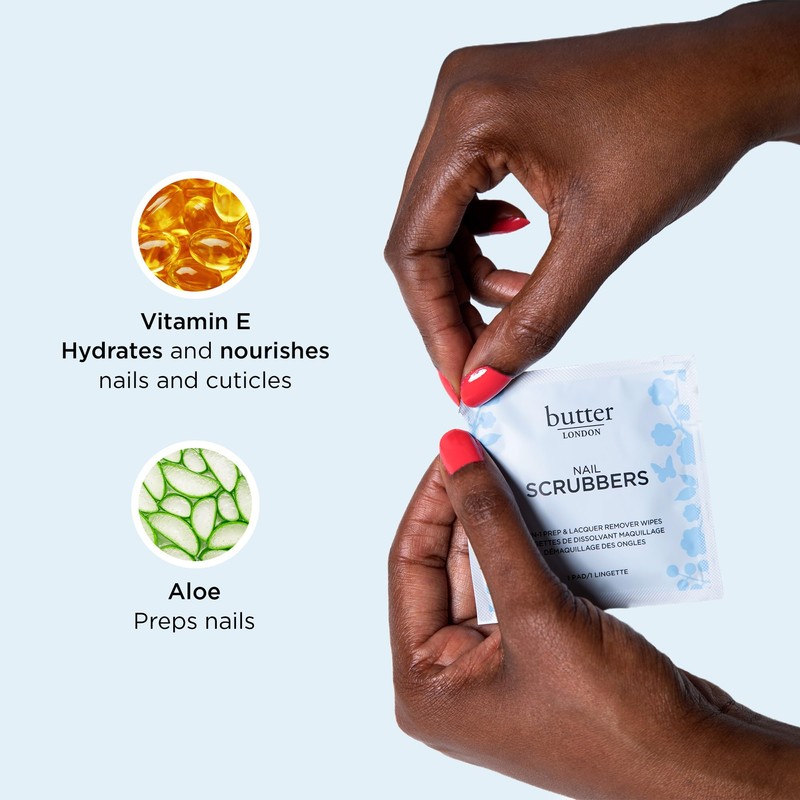 Butter LONDON Nail Polish Remover Pads, Nail Scrubbers (10 Count)