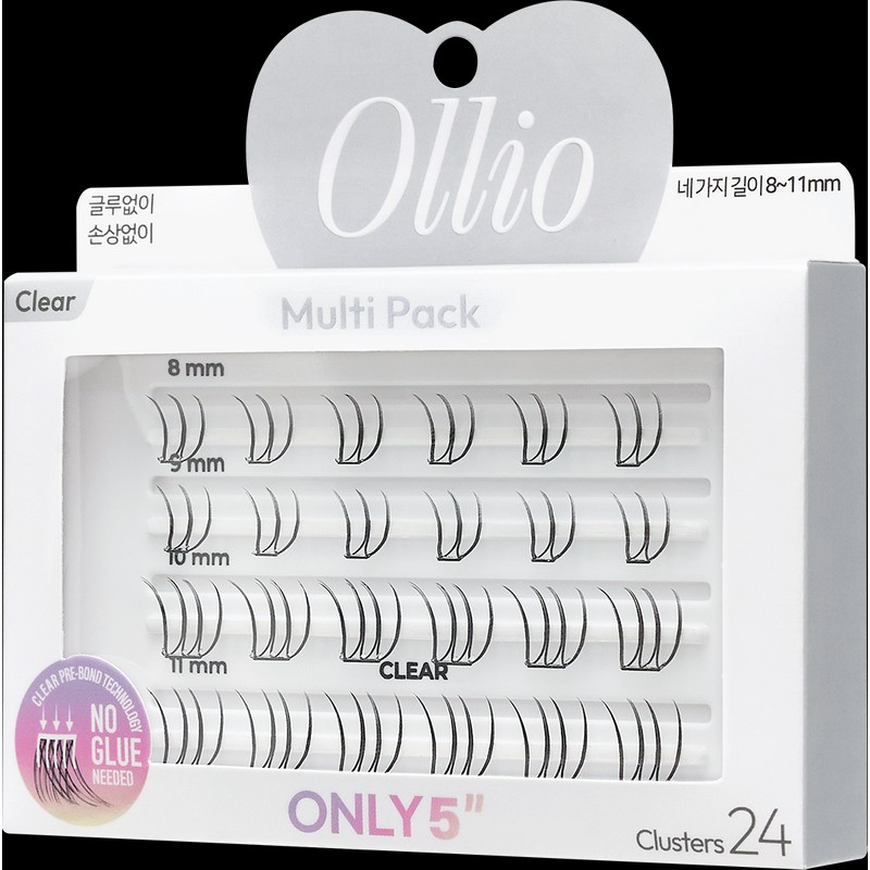Ollio 노글루 속눈썹 세트 멀티팩 클리어 세트 Ollio No-Glue Eyelash