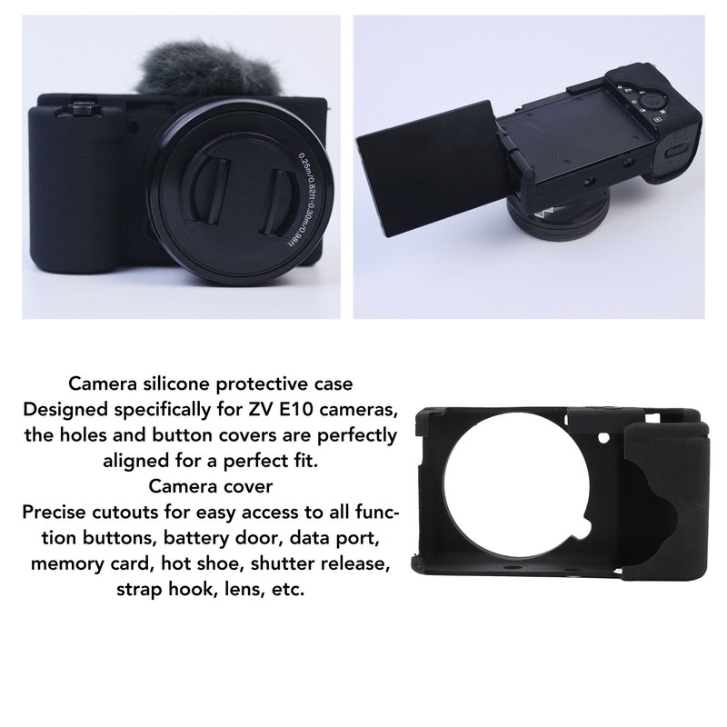 Soft Silicone Protective Case for ZV E10 Precise Openings Antislip