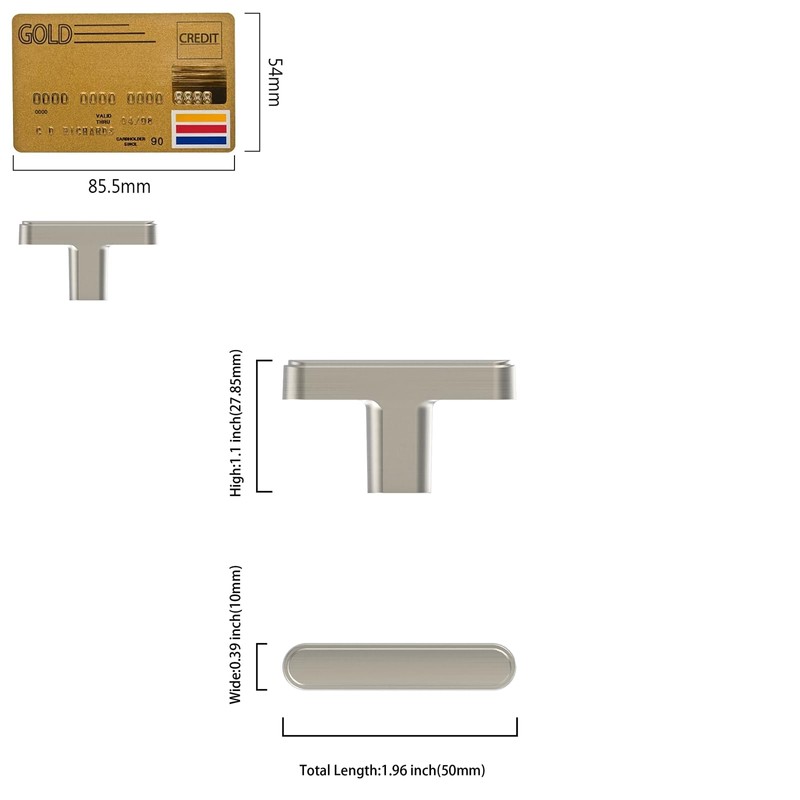 Amerdeco 10 Pack Brushed Satin Nickel Cabinet Knobs 1.46 Inch(37mm)