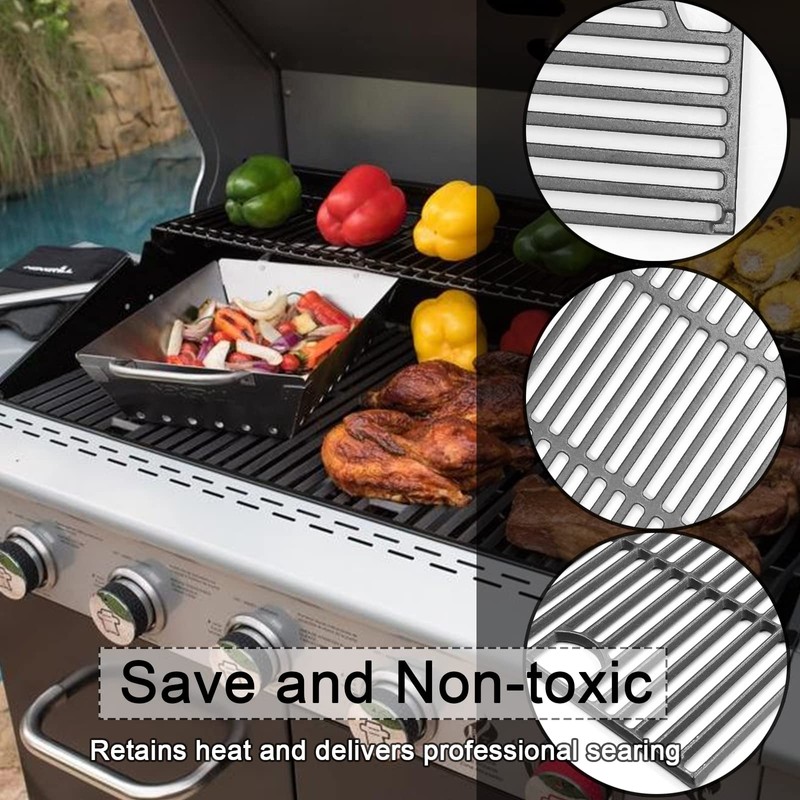 Hongso 17 inch Cast Iron Grill Grates Replacement for Nexgrill