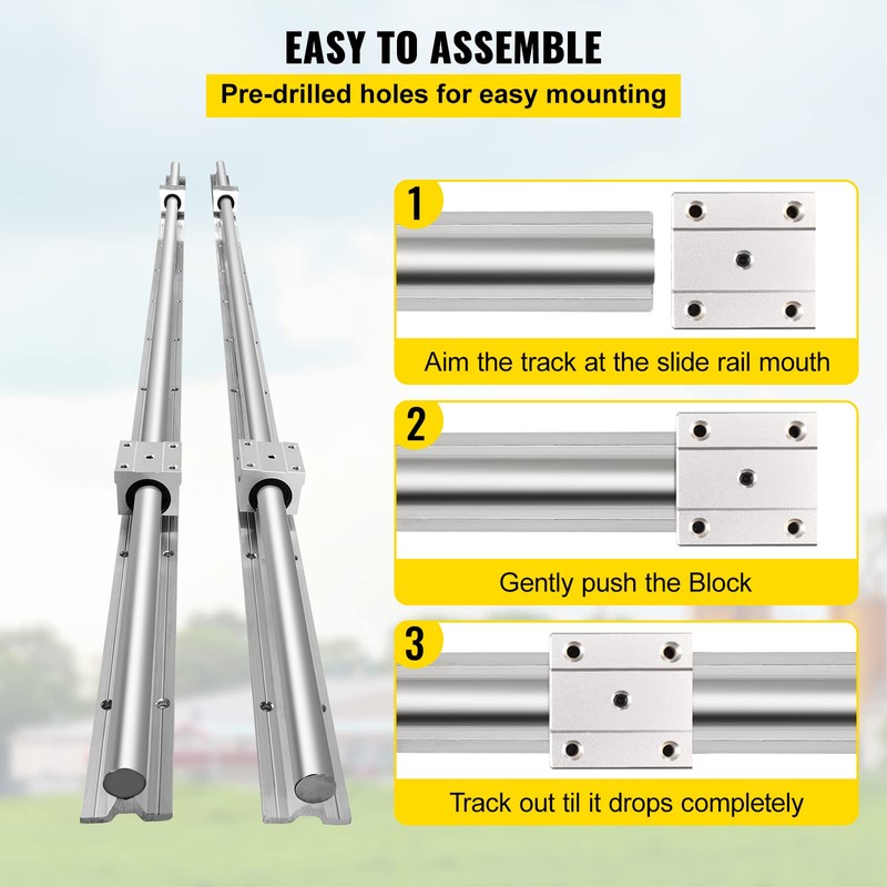 VEVOR Linear Rail, 2 PCS SBR 20-2200mm, Linear Guideway Rail,
