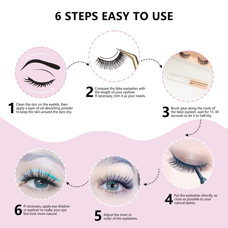 Oreola False Eyelashes, 10 Pairs, Russian Strip Lashes, D Curl