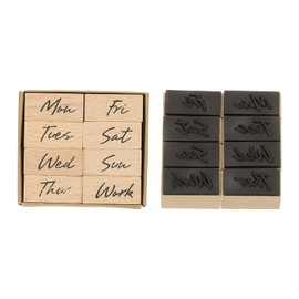 PATIKIL Month Stamps Wood Rubber Stamp, Vintage Monthly Stamps Set Wooden Stamp Stamper for Card Making DIY Crafting Scrapbooking Style 2, Brown