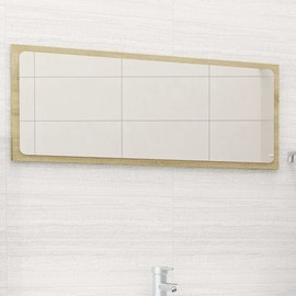 TREATLIFE HOME Enhance Bathroom Decor with Sonoma Oak Wall Mirror, Durable Engineered Wood, Contemporary Style, 35.4" x 14.6"