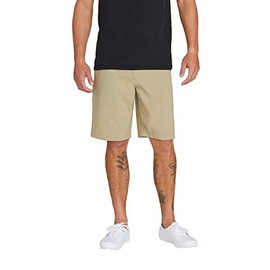 Volcom Men's Kerosene 21" Hybrid Chino Shorts, Khaki, 32