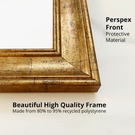 Aryllis 10x8 Photo Frame (25.4cm x 20.32cm), Antique Gold, Freestanding & Wall Mountable Picture Frame for 10x8 Prints