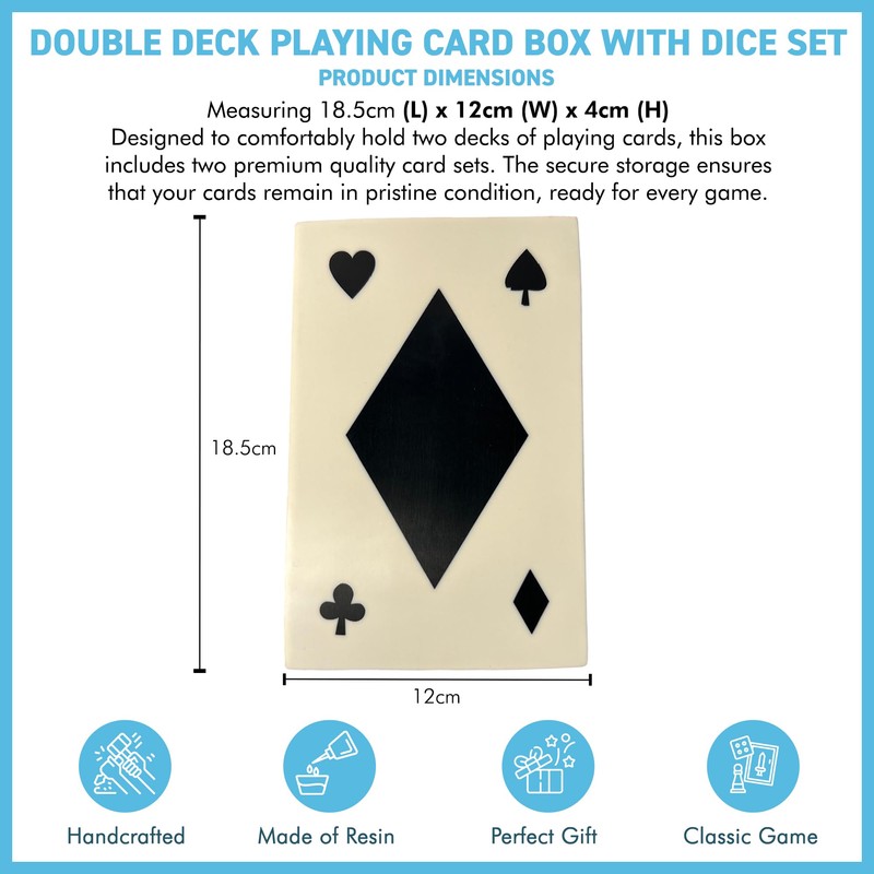 Thorness Elegant Handcrafted Luxury Resin Double Deck Playing Card Box