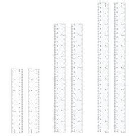6 Pack Clear Ruler, 15/20/30cm Clear Plastic Ruler, Thick Plastic Rulers Set, for Teaching in Student School Offices