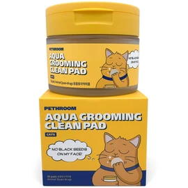 Pethroom Cat Pimple Pad, Moisturizing Essence Blend, Skin Regeneration, Dissolves Sebum, Hypoallergenic, Unscented, Double-Sided Pads (50 Sheets)