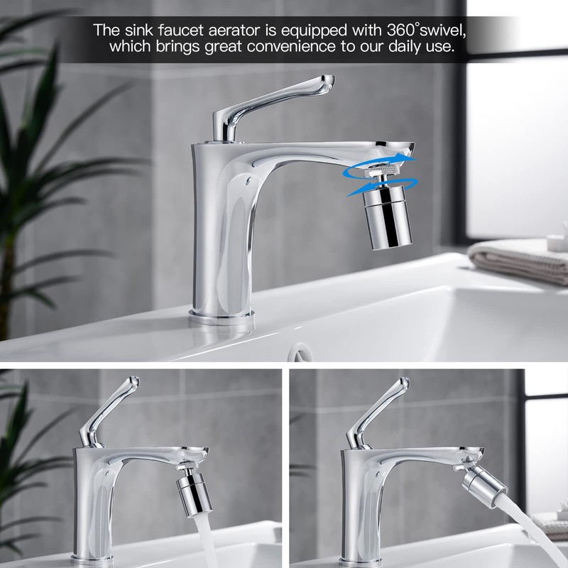 VAKITAP 2 Pack Solid Brass Kitchen Sink Faucet Aerator, Universal