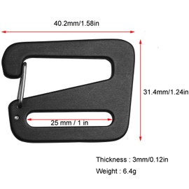 LUORNG 4PCS Open Hooks Quick Release Adjustable Buckle with 25mm Inner Diameter Aluminum G-shaped Hook and Plastic Three Sliding Buttons Loose Bulk Packaging Applied to Belts Backpack Clips Black,