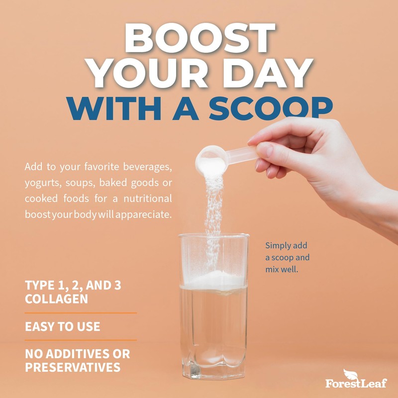 ForestLeaf Collagen Peptides Powder Unflavored - Hydrolyzed Grass Fed Keto