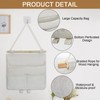 GOWTX 2Pcs Wall Hanging Storage Bag, Linen Fabric Hanging Storage,