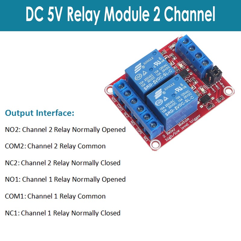 AEDIKO 4pcs DC 5V Relay Module 2 Channel Relay Board