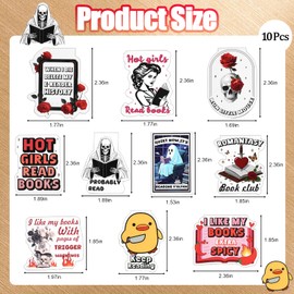 10Pcs Funny Magnetic Bookmarks Cute Magnet Page Clips for Book Reading, Spicy Fairytale Book Page Clips for Women Work Adults Travel School Teacher Office Supplies Gifts (Colorful)