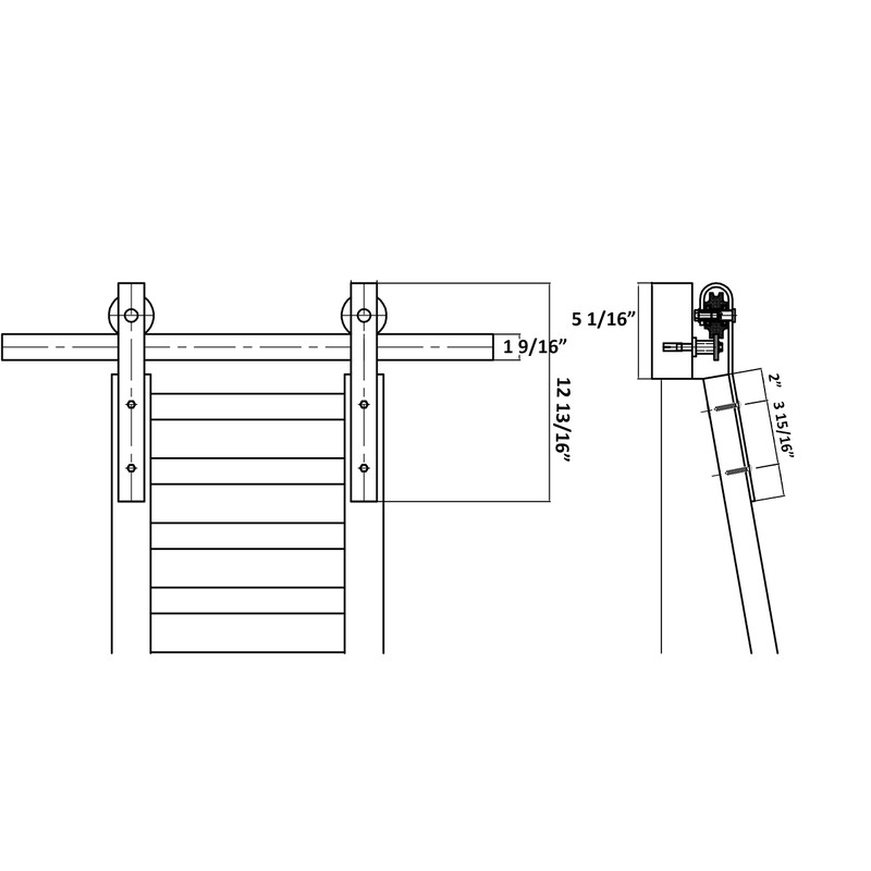 DIYHD 12FT Home Office Sliding Library Ladder Hardware,Barn Style Rustic
