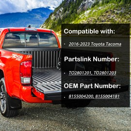 Taillight Assembly with Socket for 2016-2023 Toyota Tacoma Pickup Red Rear Tail Back Brake Signal Light Lamp Replacement Right Passenger Side,Chrome Housing Clear Lens