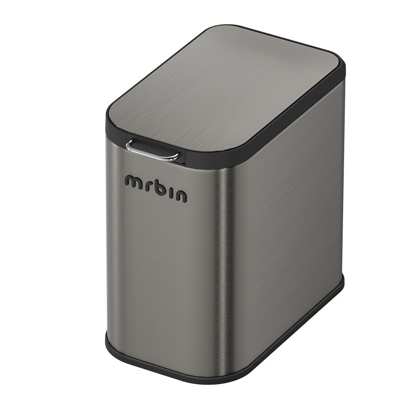 Stainless Steel Dog Proof Bathroom Trash Can with Press Top