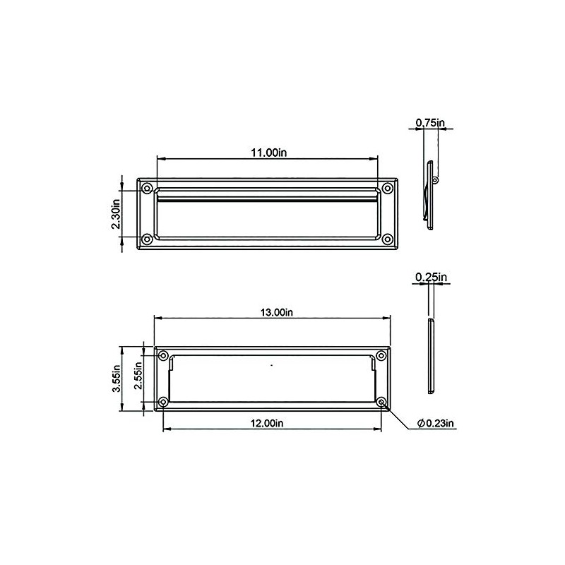 Architectural Mailboxes Steel Mail Slot Accessory, Rubbed Bronze, MS00RCAM, Rubbed
