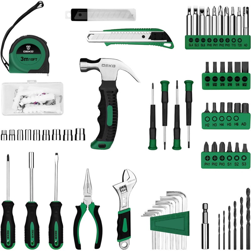 Tool Kit: 8V Cordless Drill, Home Toolbox with storage case,