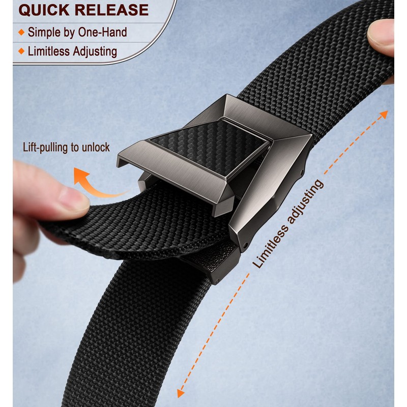 Tactical Belt for Men,BULLIANT Men Stretch Nylon Web Gift Belt