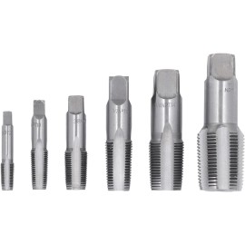 CMT Pipe Tap Set, 6Pcs Carbon Steel NPT Durable Easy Cutting Line Forming Taps f