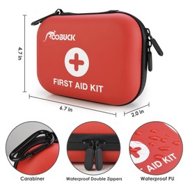 First Aid Kit for Hiking, Backpacking, Camping, Travel, Car & Cycling. with Waterproof Laminate Bags You Protect Your Supplies! Be Prepared for All Outdoor Adventures or at Home & Work (Red)