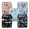 Littles & Bloomz, Reusable Pocket Cloth Nappy, Fastener: Popper, Set