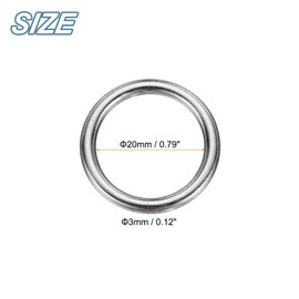 HARFINGTON 10pcs O Ring Buckles 3/4" (20mm) Zinc Alloy Electroplated Round Ring Buckles Multi-Purpose Buckle Loop Ring for Hardware Bags Belts Craft DIY Accessories, Silver