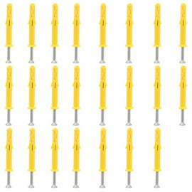 M10 x 80mm Wall Plugs with Self Tapping Screws, Phillips Flathead 304 Stainless Steel Screws, Plastic Screw Plugs, Fasteners Bolts for Plastic Wood Furniture and Drywall 20 Sets