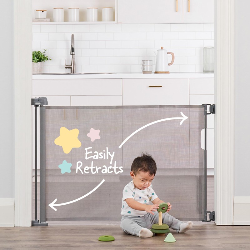 Regalo Extra Wide Retractable Baby Gate, Award Winning Brand, Expands
