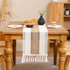 Tosleo Boho Table Runner 12×90 Inches Long with Tassels Khaki