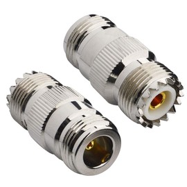 Boobrie N Type to UHF Connector UHF Female to N Female Connector RF Coaxial Adapter 50 ohms N Female to SO-239 UHF Female for WiFi Antenna, CB Radio, Analyzer, Coaxial Cable Pack of 2