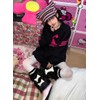 CHERSE Furry Leg Warmers for Women 3in1 Kawaii Star Bone
