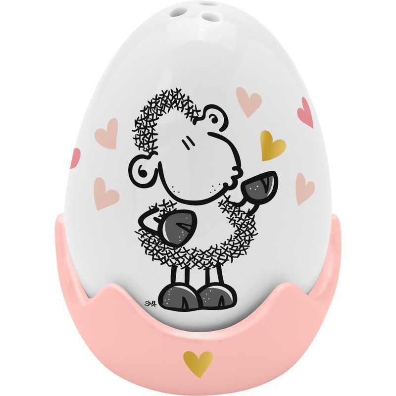 Sheepworld 48581 Egg Cup Shaker Set with "Von Herzen" Motif