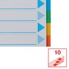 Esselte A4 Card File Dividers. 10 Parts Coloured Folder Dividers