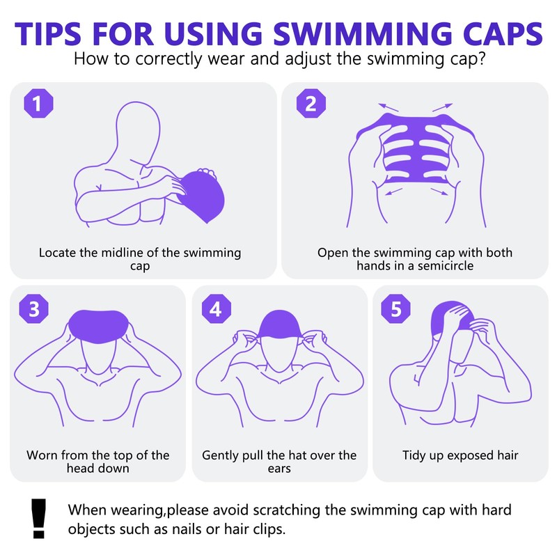 Purple Oversized Swimming Cap - English Long Bag, Extra Large