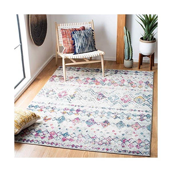 Safavieh Madison Collection MAD798J Moroccan Boho Distressed Area Rug, 8'