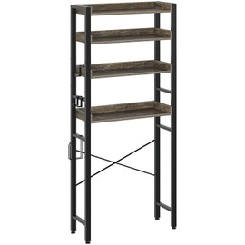 Rolanstar Over The Toilet Storage Rack, 4-Tier Bathroom Space Saver with Adjustable Shelves, Bathroom Organizer for Bathroom Washroom,Grey