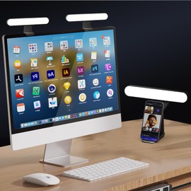 UBeesize UBeesize Video Conference Lighting, LED Streaming Light for Video Calls, Webcam Light with Adjustable Monitor Mount, Zoom Lighting for Computer, Laptop Ring Light for Video Recording, Double Kit