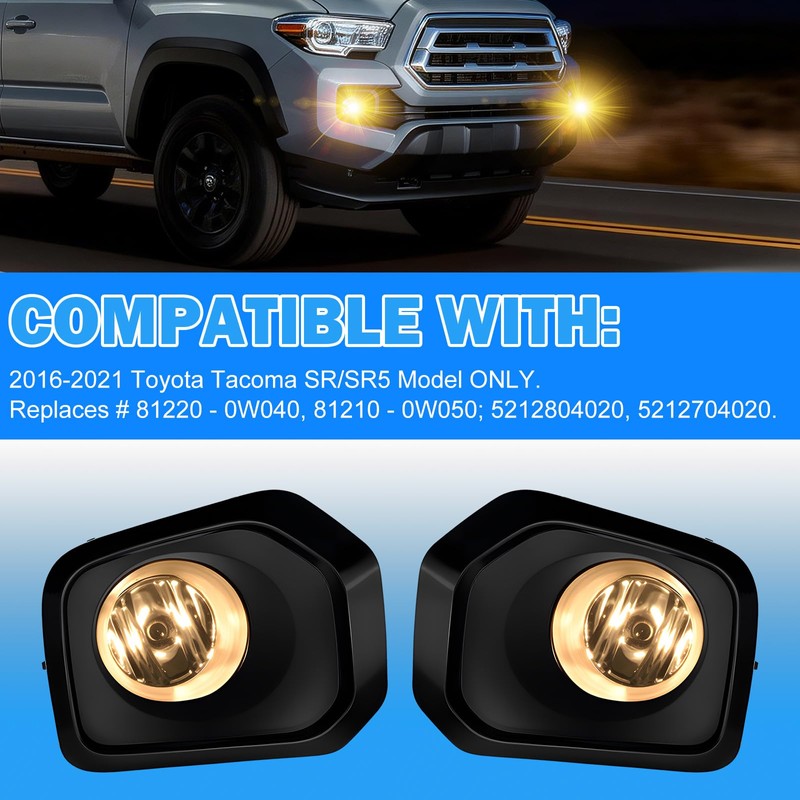 Fog Lights Assembly Kit for 2016 2017 2018 2019 2020