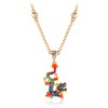 Superchic Red and Blue Enamel Chinese Dragon Necklace Embedded with