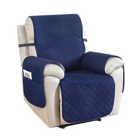 Artiss Recliner Chair Cover Slipcover Quilted 100% Water Resistant Nonslip Navy