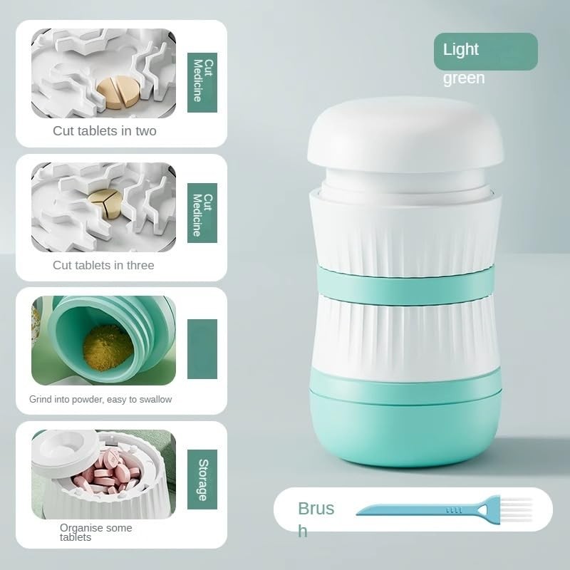Pill Cutter - Pill Splitter with Stainless Steel Blade for