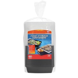 Food Storage Containers with Lids, BPA-Free, 60-Pack, Black, Meal Prep Containers for Lunch and Leftovers