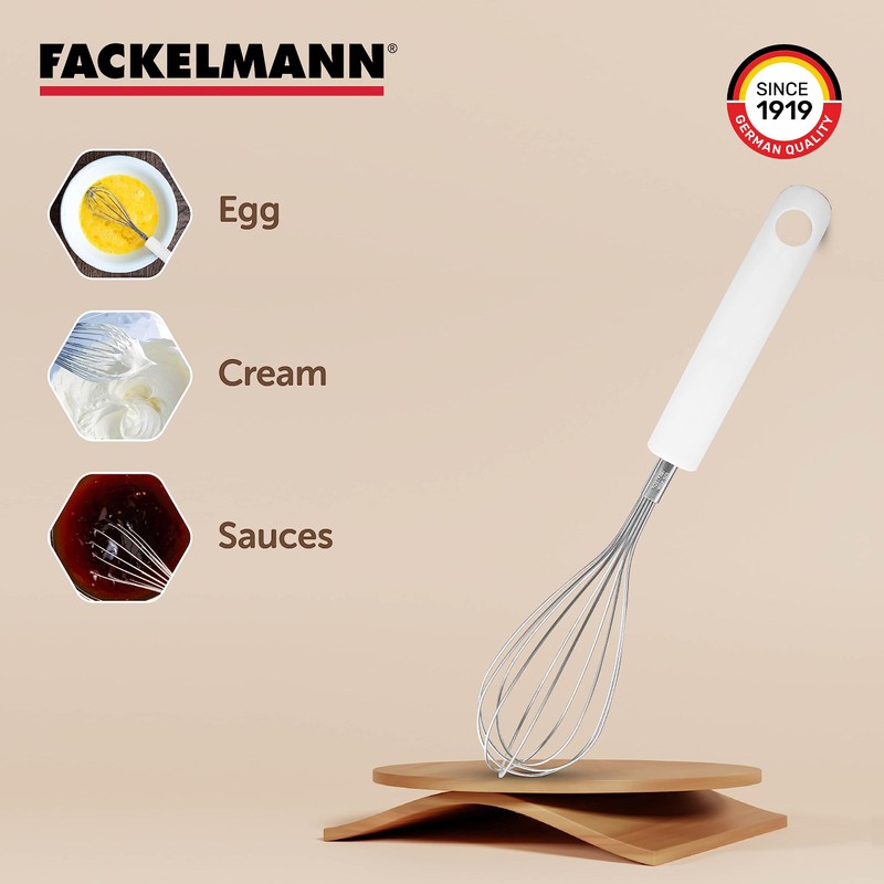 FACKELMANN INOX Schneebesen Edelstahl, Mehrfarbig, 29cm