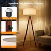 LEPOWER Wood Tripod Floor Lamp, Mid Century Standing Lamp, Modern