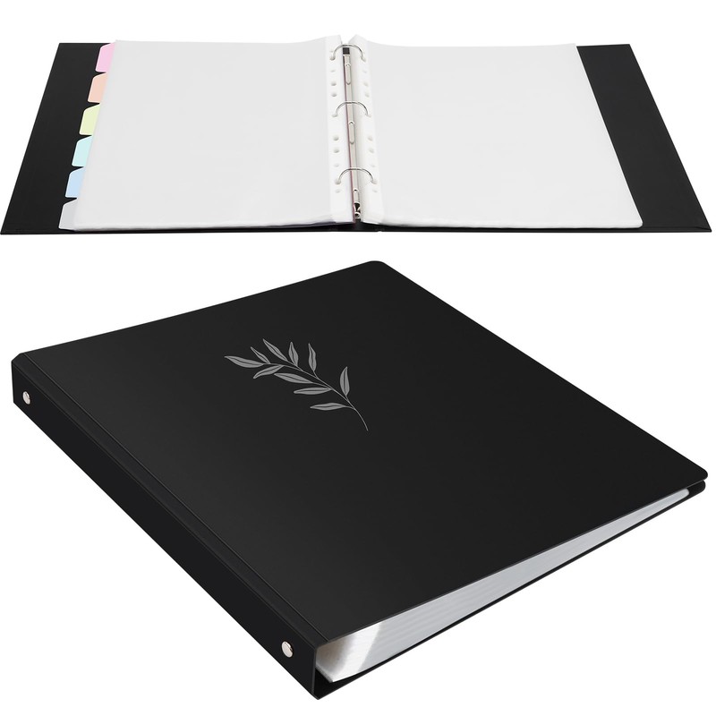 Uquelic 50-Pocket Binder with Plastic Sleeves for Letter/A4 Size(11" x