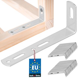KOTARBAU® Wall Mounting Steel Tilt Protection Construction Angle Cabinet Fixing Furniture Connector Galvanised Wood Connector Mounting Angle 90 x 35 x 15 mm (100)